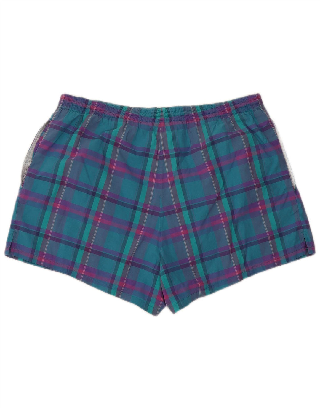 Adidas Mens Natação Shorts Grande W36 L3 Turquesa Xadrez Retro