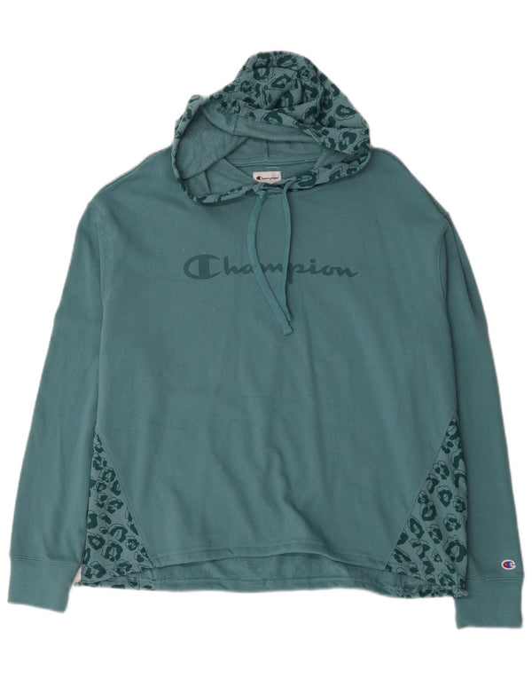 Jumper feminino com capuz gráfico Champion UK 16 grande estampa animal azul