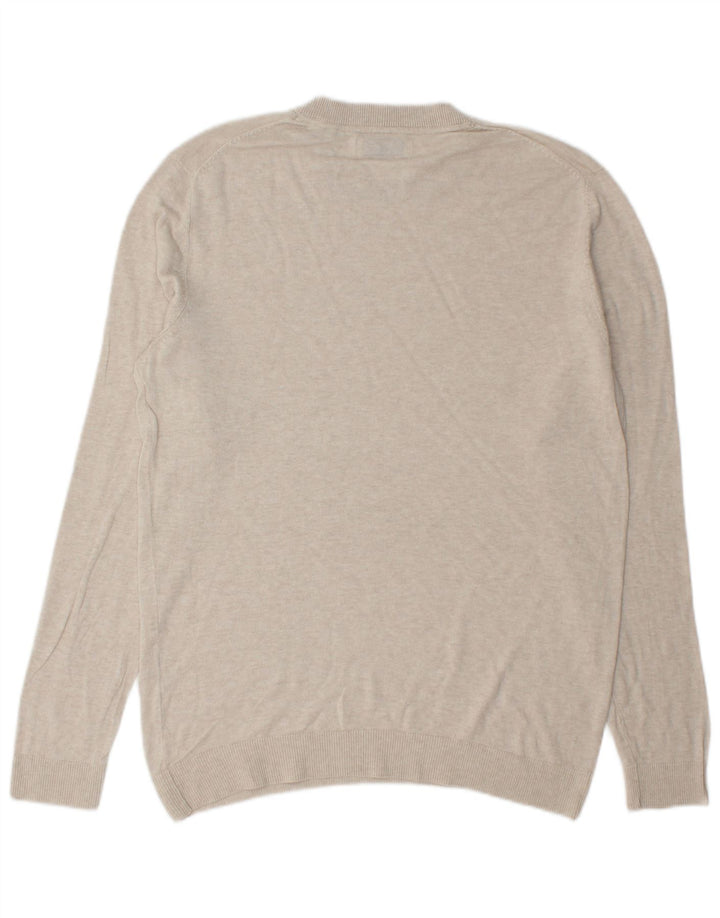 JACK & JONES Suéter masculino com gola redonda grande cinza