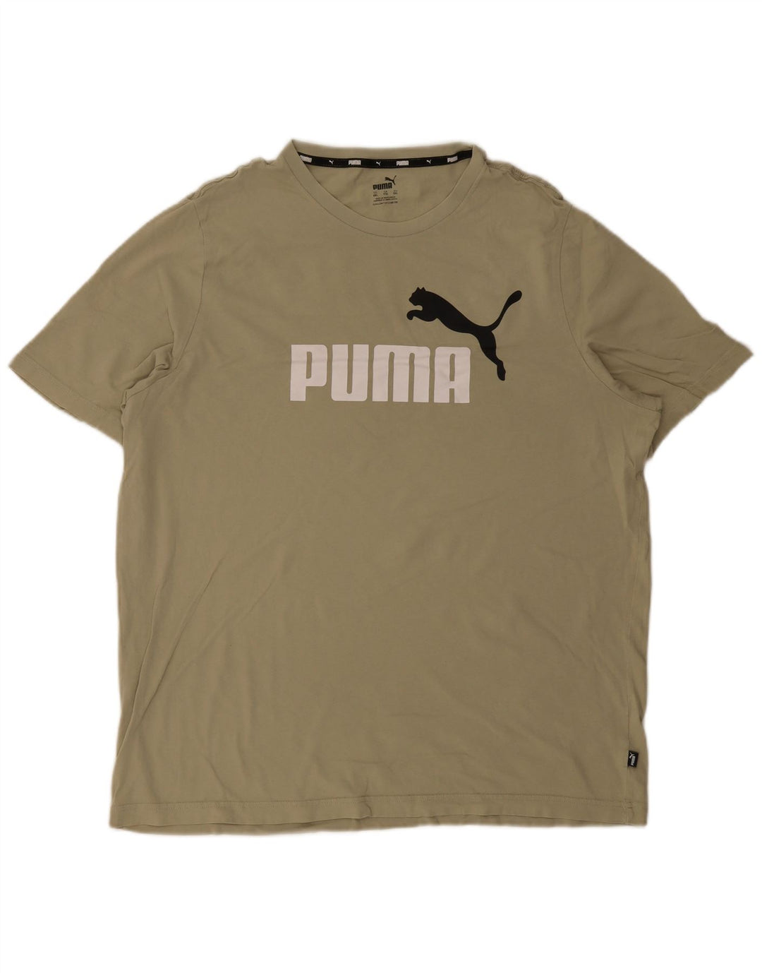 Puma Mens Graphic T-Shirt Top 2XL Caqui