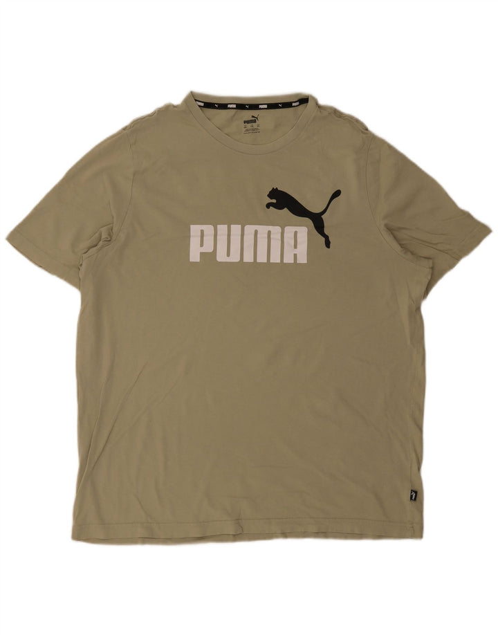 Puma Mens Graphic T-Shirt Top 2XL Caqui