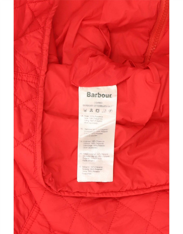 Colete acolchoado feminino Barbour UK 14 grande poliamida vermelha