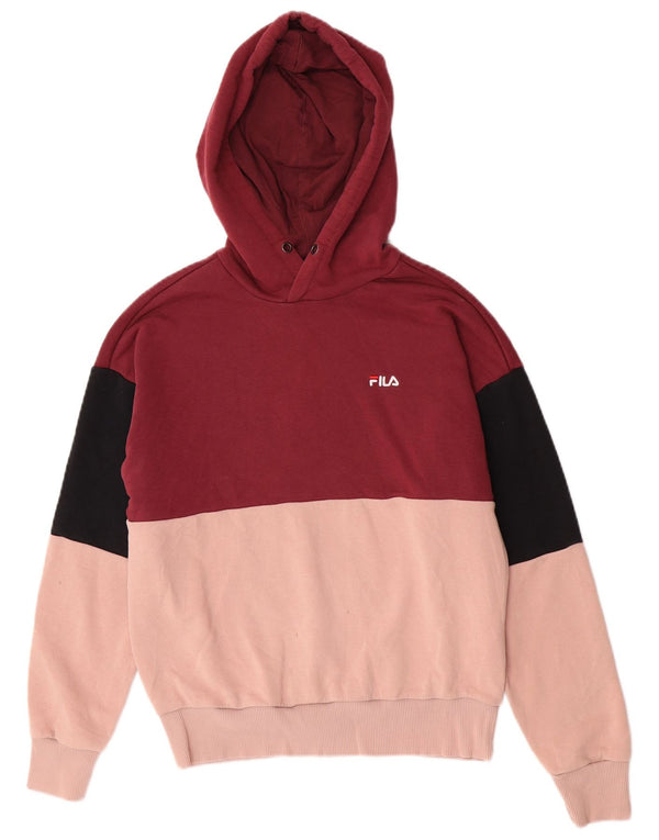 Fila Womens Hoodie Jumper UK 10 Pequeno Colorblock Colorido Algodão