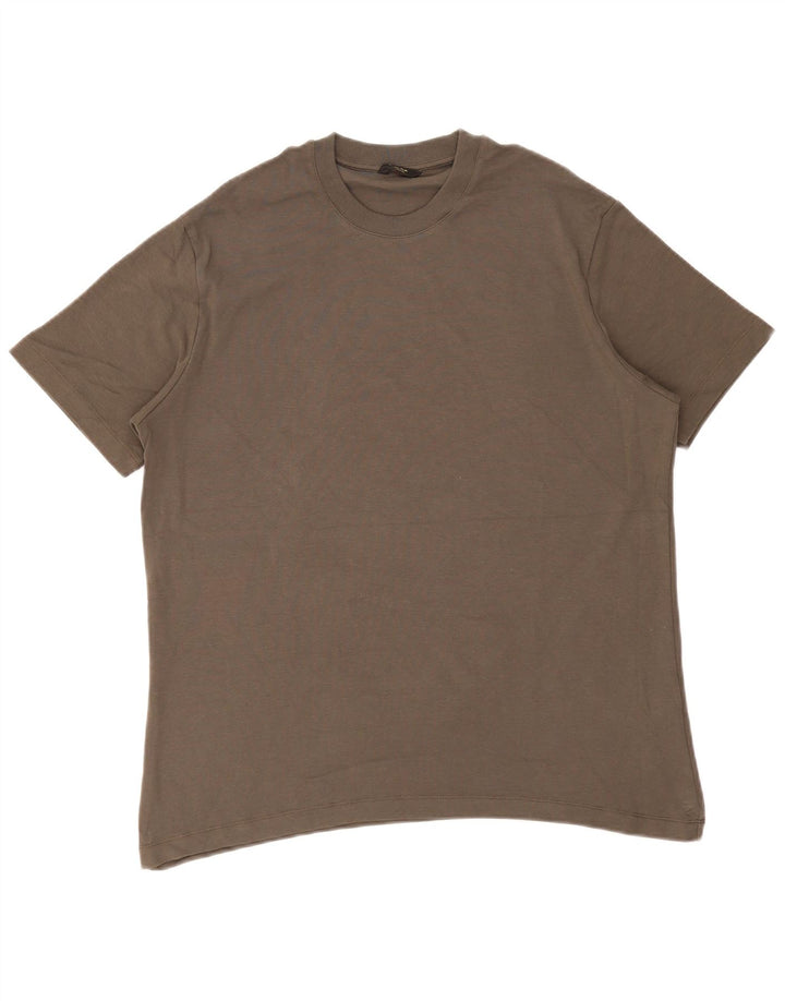 Camiseta masculina Massimo Dutti Top grande algodão cinza