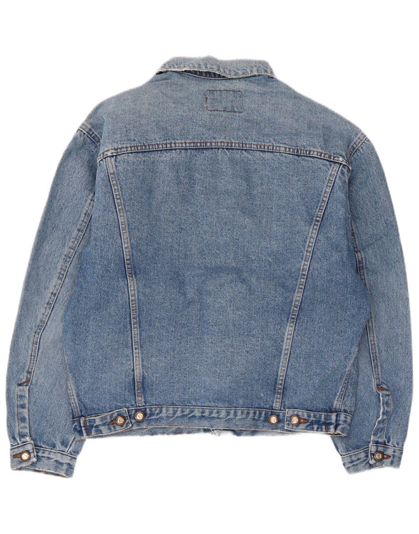Jaqueta jeans masculina vintage UK 38 azul médio