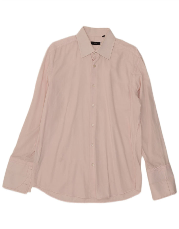 Camisa formal masculina Hugo Boss tamanho 41 16 grande rosa