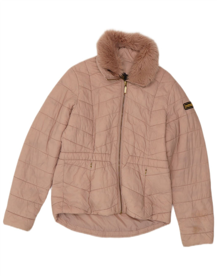 Jaqueta acolchoada Barbour para meninas 12-13 anos XL rosa poliamida