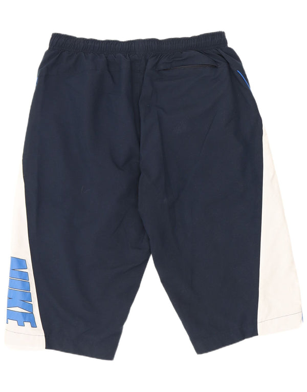Shorts esportivos gráficos masculinos Nike grande azul marinho colorblock poliéster esportivo
