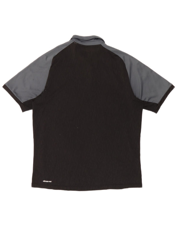 Adidas Mens Climacool Polo Shirt Médio Preto Colorblock