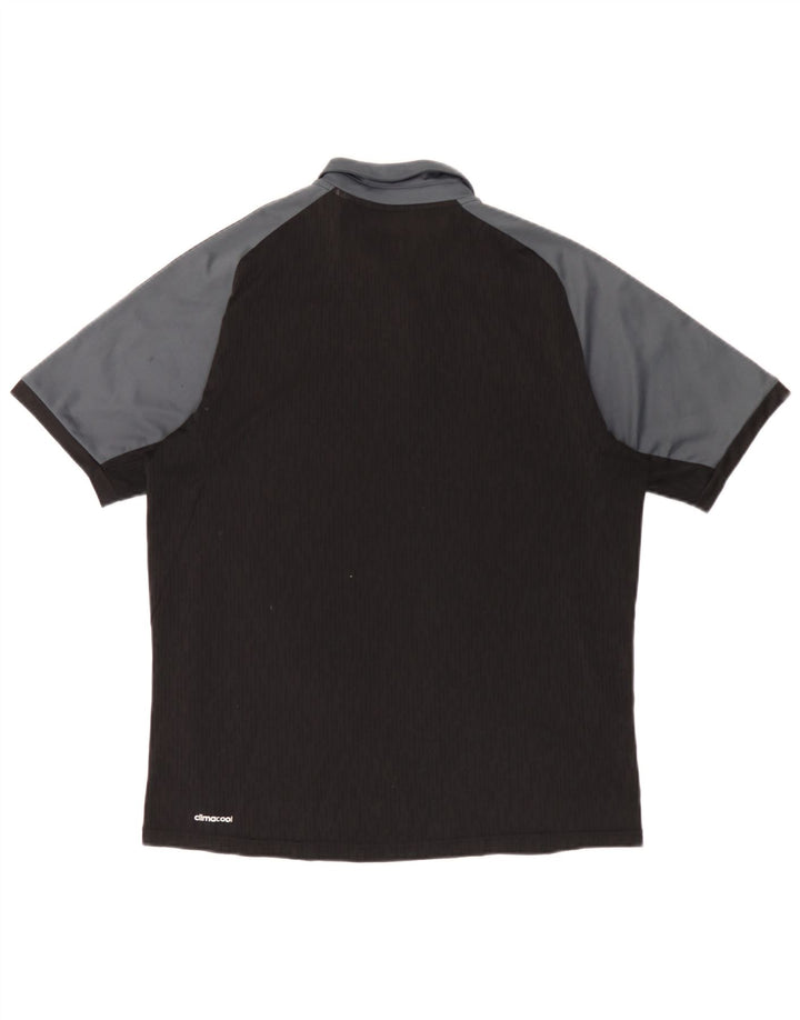 Adidas Mens Climacool Polo Shirt Médio Preto Colorblock