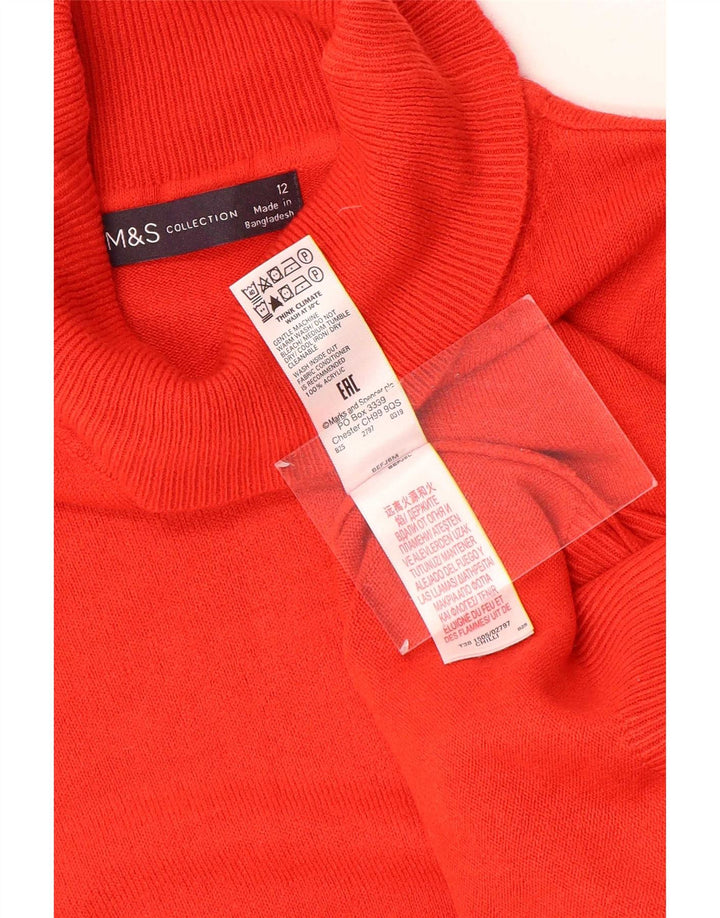 Suéter feminino Marks & Spencer com gola redonda Reino Unido 12 acrílico vermelho médio