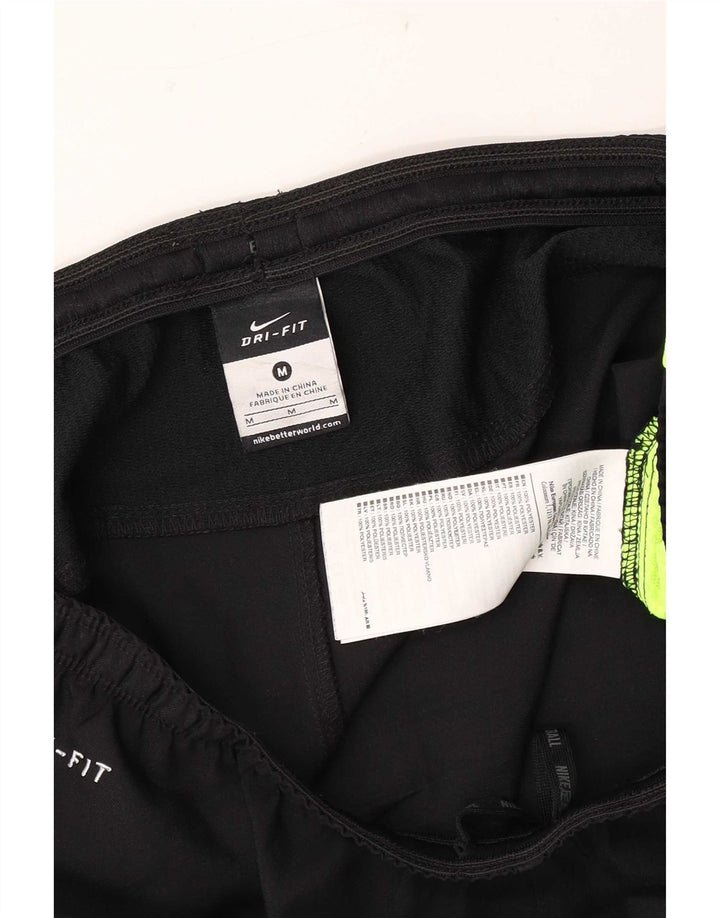 Shorts esportivos masculinos Nike Dri Fit médio preto colorblock poliéster