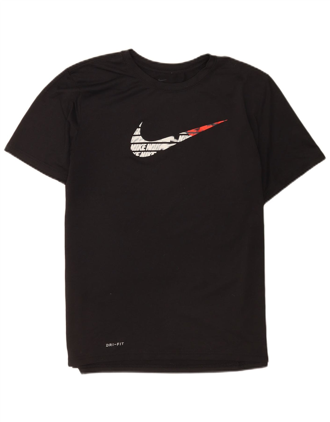 Camiseta feminina Nike Dri Fit Regular com estampa gráfica UK 16 grande poliéster preto