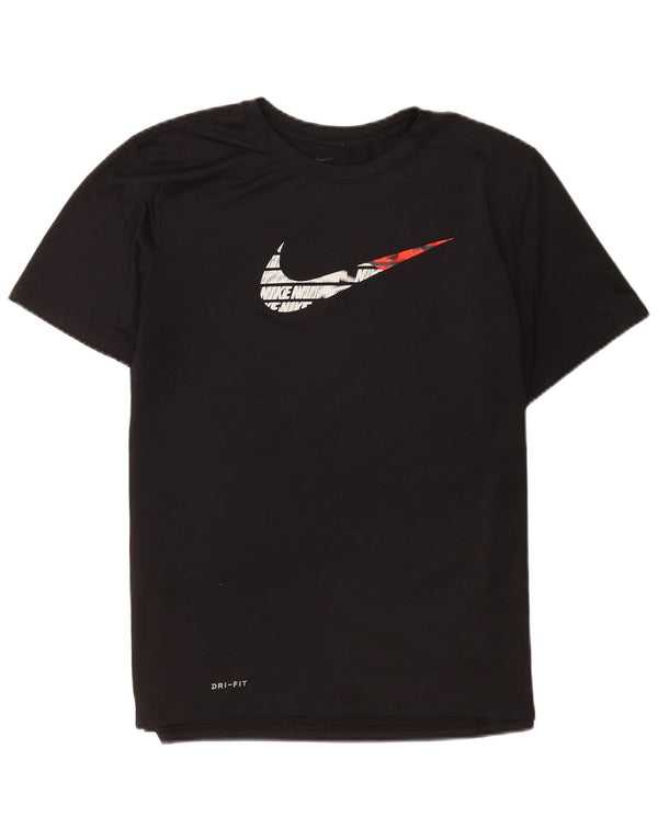 Camiseta feminina Nike Dri Fit Regular com estampa gráfica UK 16 grande poliéster preto
