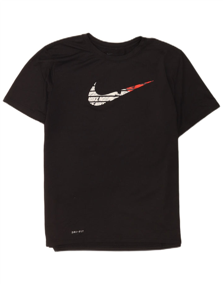 Camiseta feminina Nike Dri Fit Regular com estampa gráfica UK 16 grande poliéster preto
