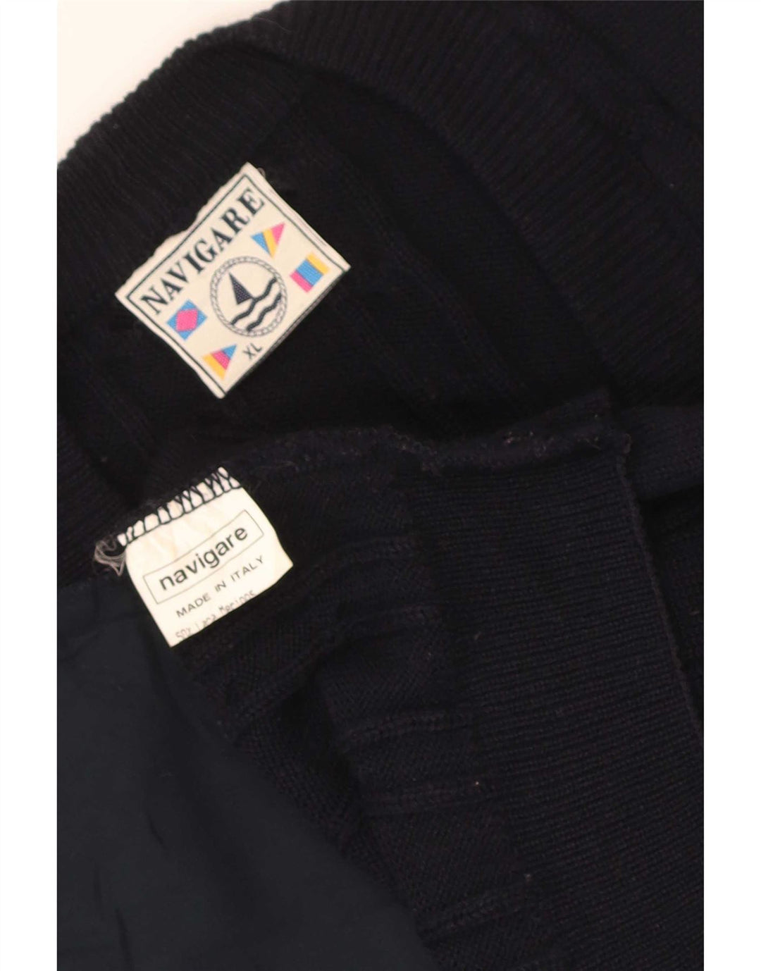 Suéter cardigã masculino Navigare XL lã azul marinho