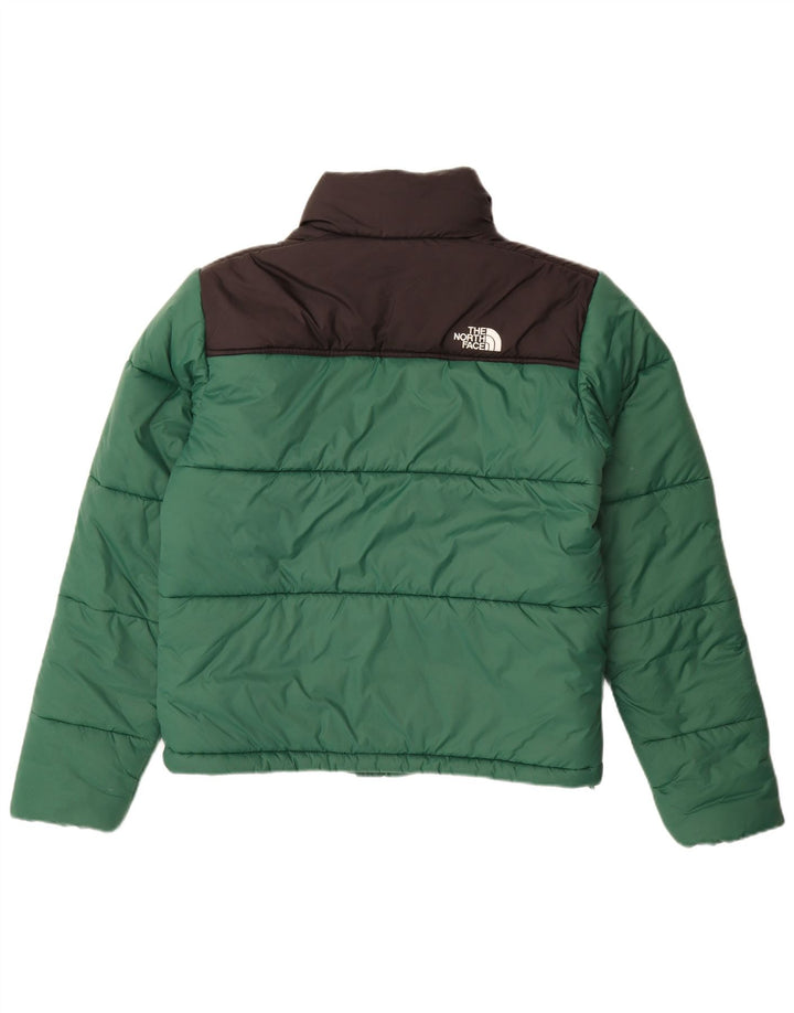 Jaqueta acolchoada masculina THE NORTH FACE Reino Unido 36 pequeno bloco colorido verde nylon
