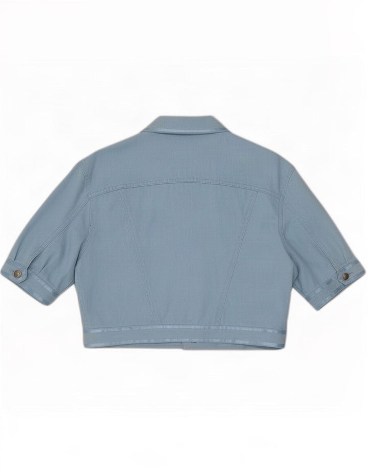 Jaqueta jeans feminina Roccobarocco Crop Graphic IT 44 Azul Médio