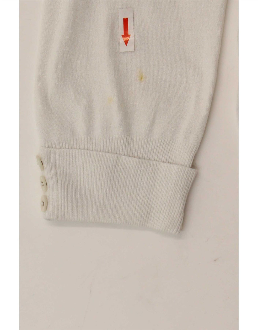 Suéter cardigã feminino Marks & Spencer manga 3/4 Reino Unido 12 médio branco