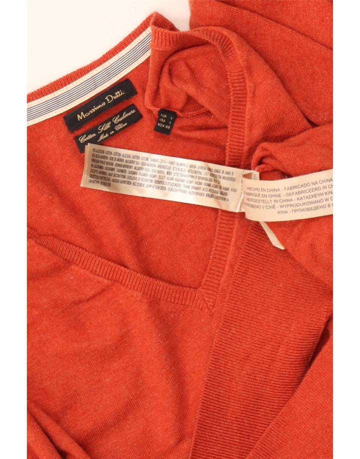 Suéter masculino Massimo Dutti com decote em V grande algodão vermelho