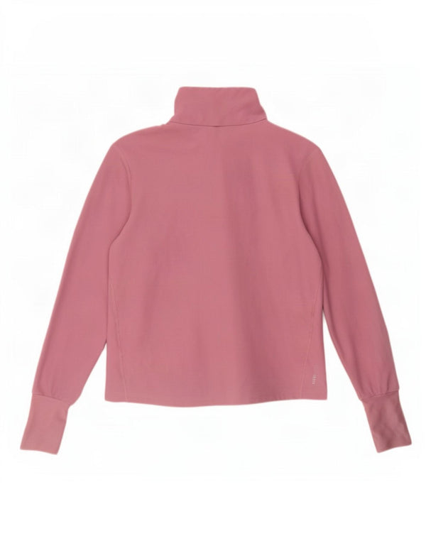 Adidas Mulher Aeroready Zip Neck Pullover Treino Top Reino Unido 4/6 XS Rosa