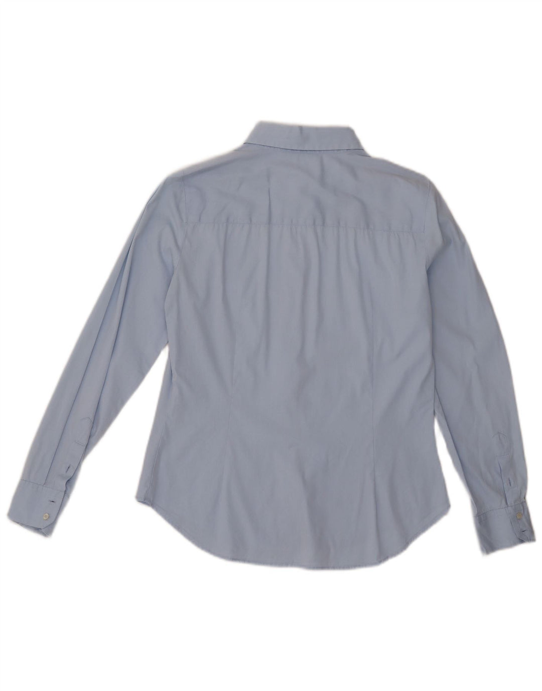 Camisa feminina ZARA UK 12 algodão azul médio