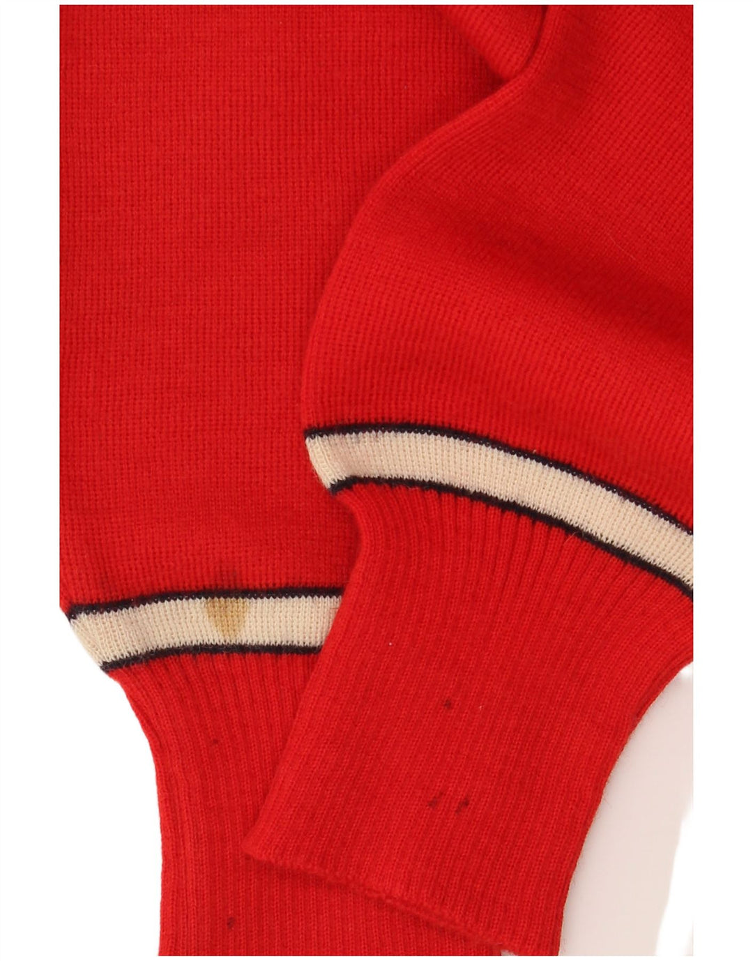 Suéter feminino vintage com gola redonda IT 54 3XL listrado vermelho