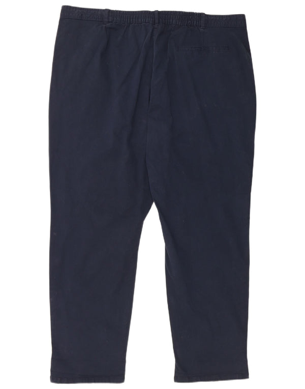 Calça Chino Cônica Feminina M&Co Reino Unido 22 3XL W42 L29 Algodão Azul Marinho