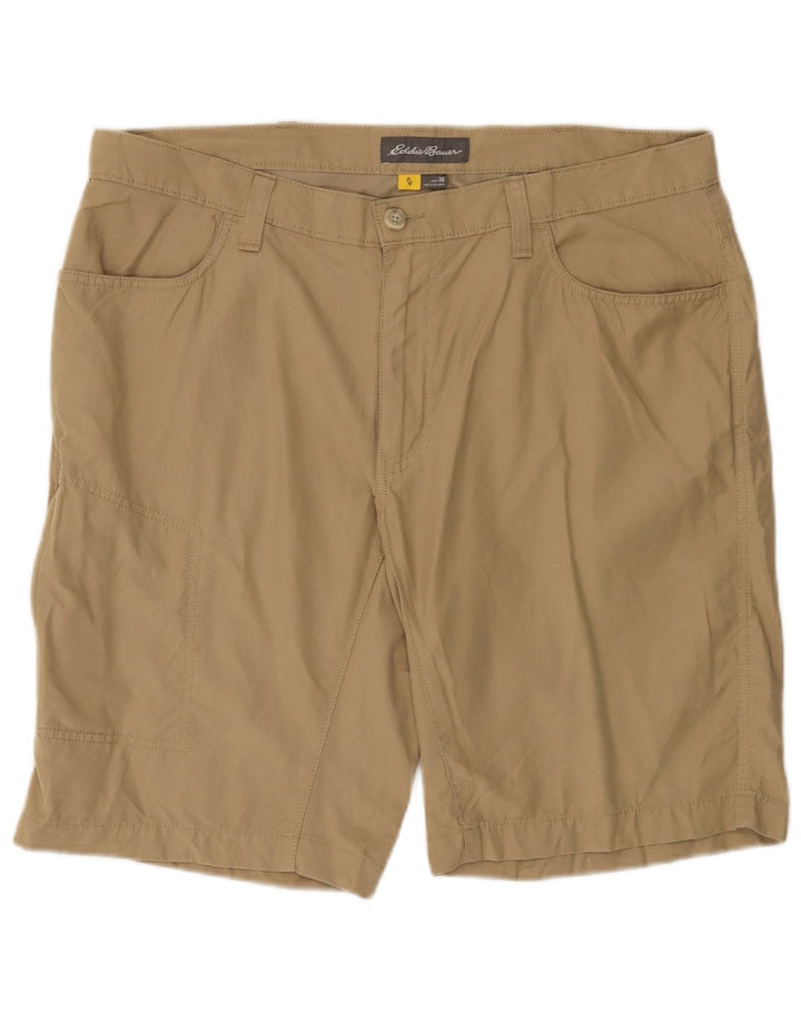 EDDIE BAUER Shorts cargo masculino W36 grande algodão bege