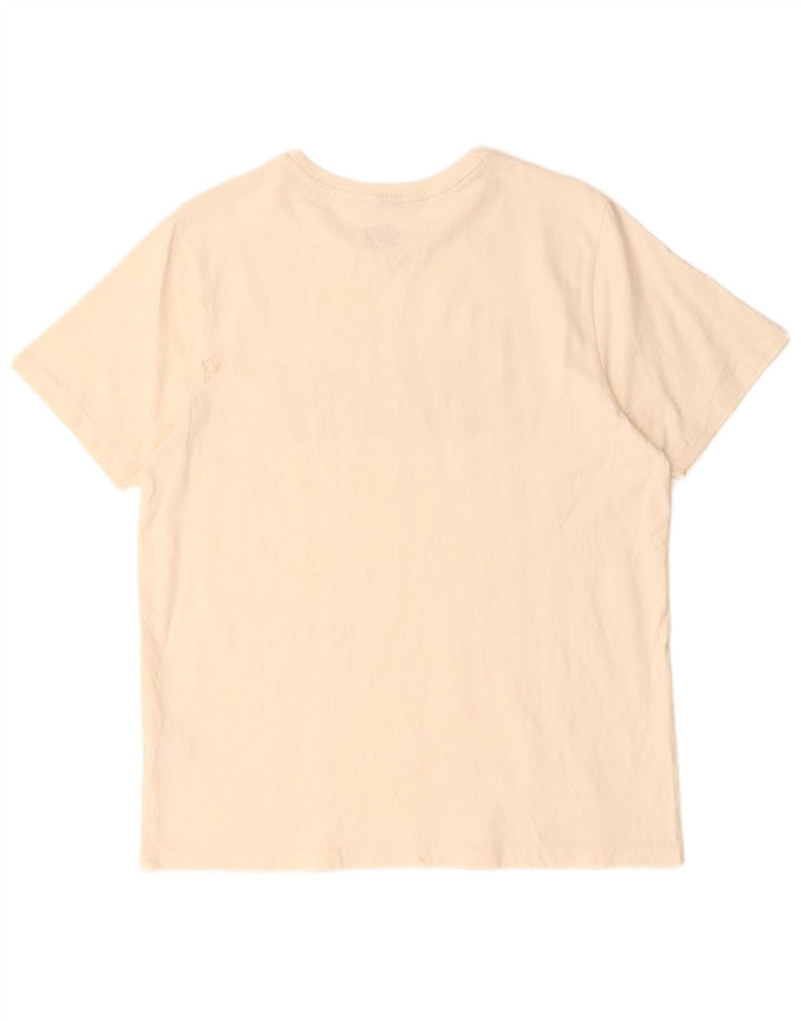 Animal Mens Graphic T-Shirt Top Médio Off White Algodão