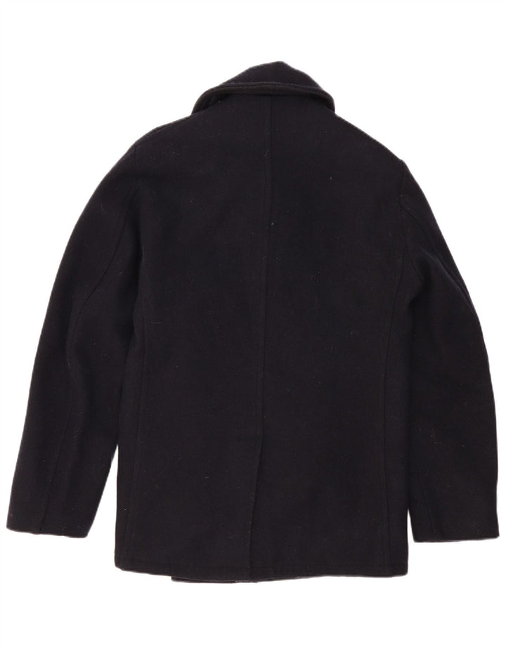 Casaco masculino Fidelity Gerald & Stewart Pea UK 42 XL lã azul marinho