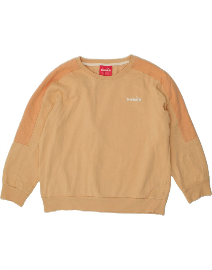 DIADORA Womens Sweatshirt Jumper UK 18 XL Beige Colourblock Vintage Diadora and Second-Hand Diadora from Messina Hembry 
