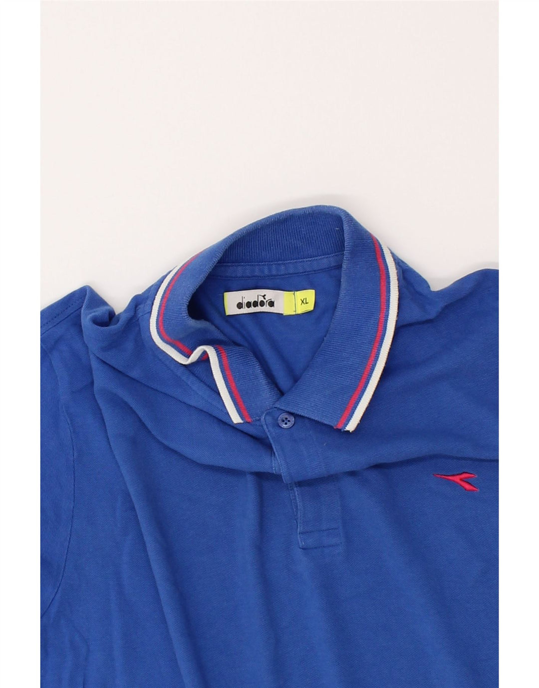 DIADORA Mens Slim Polo Shirt XL Blue Cotton Vintage Diadora and Second-Hand Diadora from Messina Hembry 