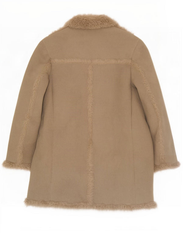 Sobretudo Sherpa Masculino Vintage Reino Unido 40 Poliéster Verde Grande