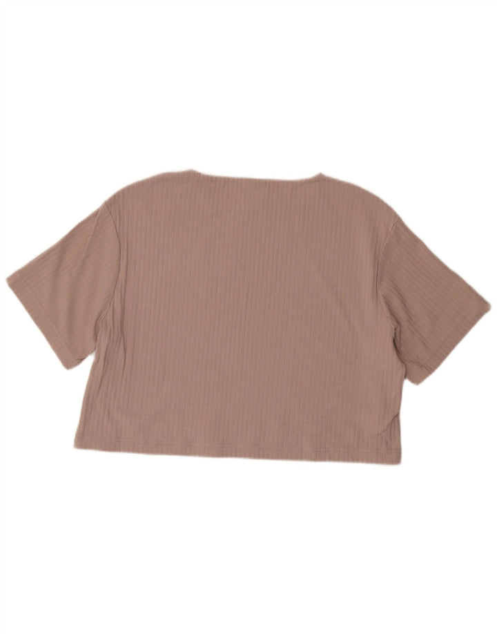 Camiseta feminina Nike Crop Oversized Top UK 10 Pequeno Algodão Cinza