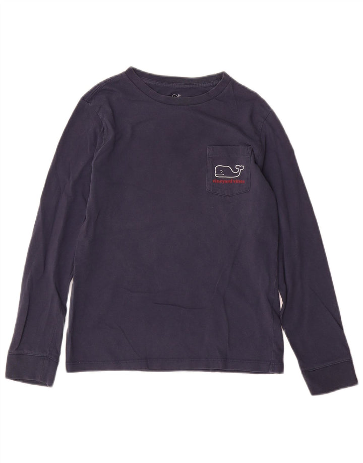 Top gráfico VINEYARD VINES para meninos manga comprida 8-9 anos pequeno azul Natal