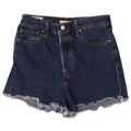 Shorts jeans feminino Levi's Ribcage W29 algodão azul marinho médio