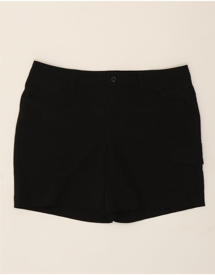 Shorts cargo feminino Eddie Bauer US 8 médio W30 poliéster preto