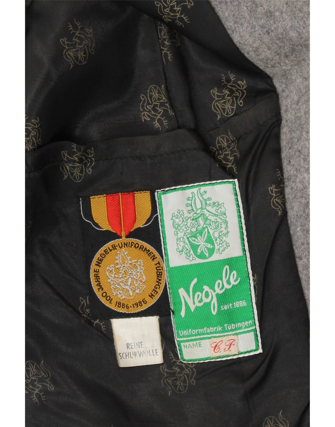 Jaqueta blazer feminina vintage Trachten manga 3/4 Reino Unido 14 cinza médio