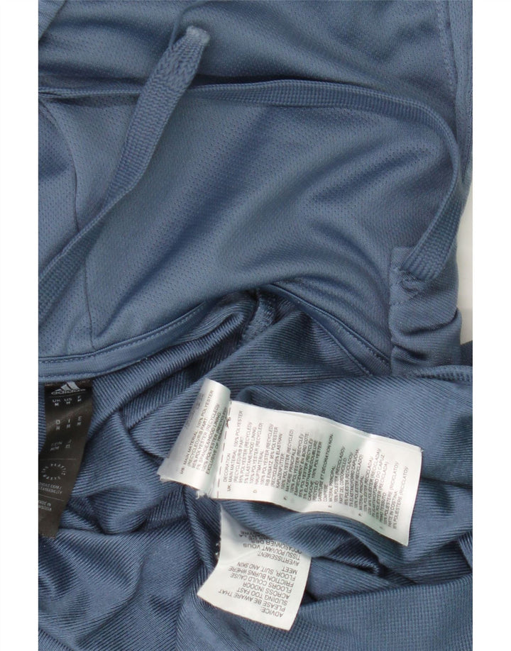 Adidas Mens Zip Hoodie Suéter Médio Azul Poliéster