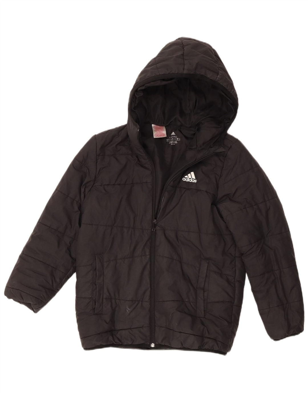 Casaco acolchoado com capuz Adidas Boys 11-12 anos preto poliéster