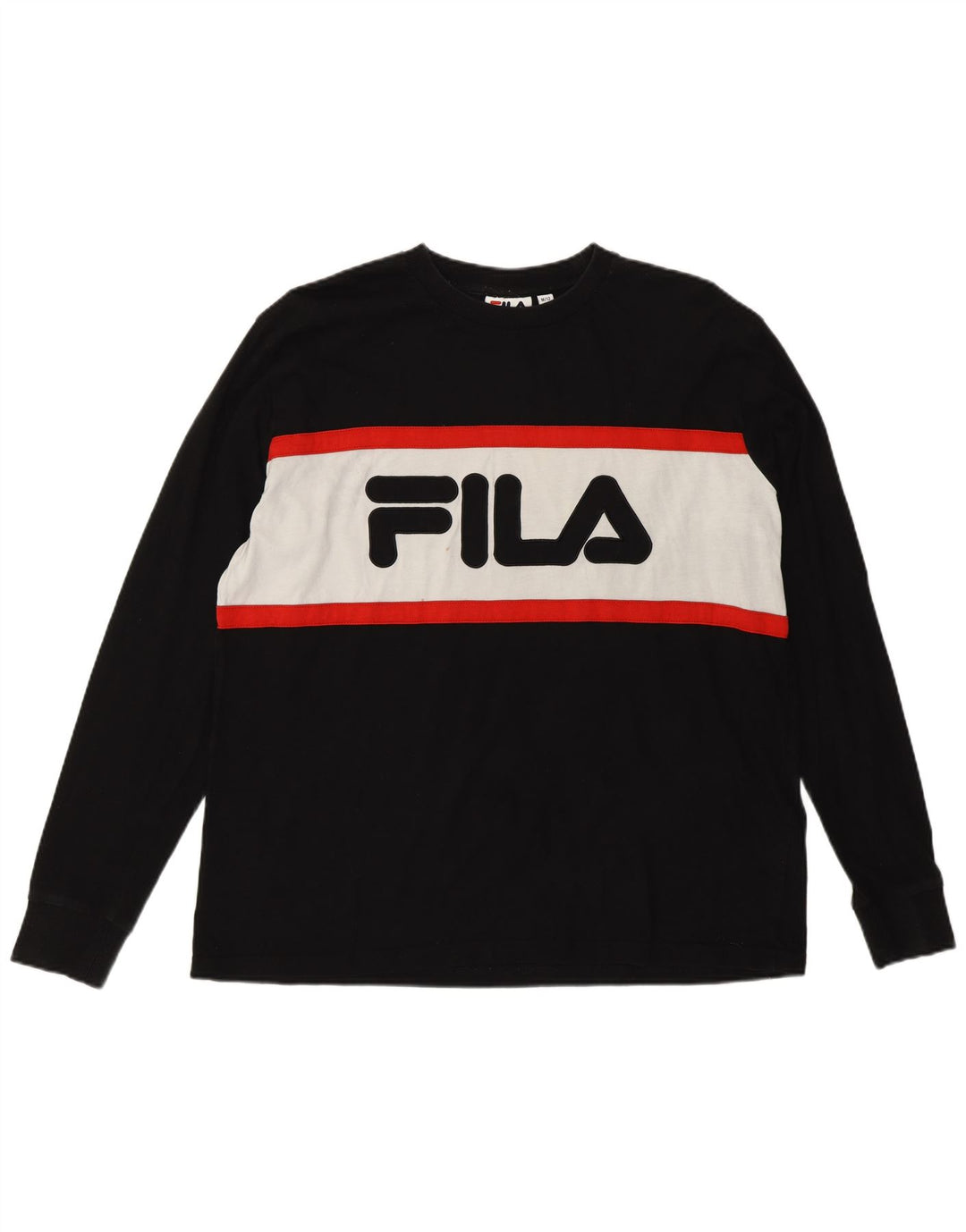 Fila feminino gráfico moletom jumper UK 12 médio preto colorblock
