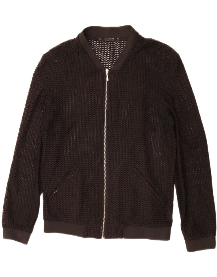 Jaqueta Bomber Feminina Zara Transparente UK 14 Médio Preto