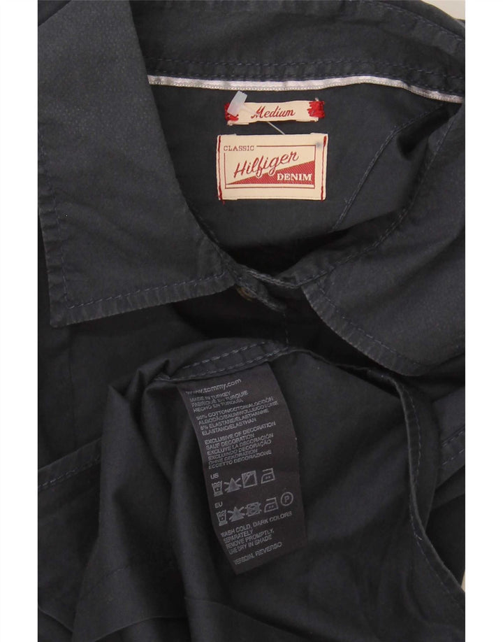 Camisa Tommy Hilfiger Feminina UK 12 Médio Algodão Azul Marinho