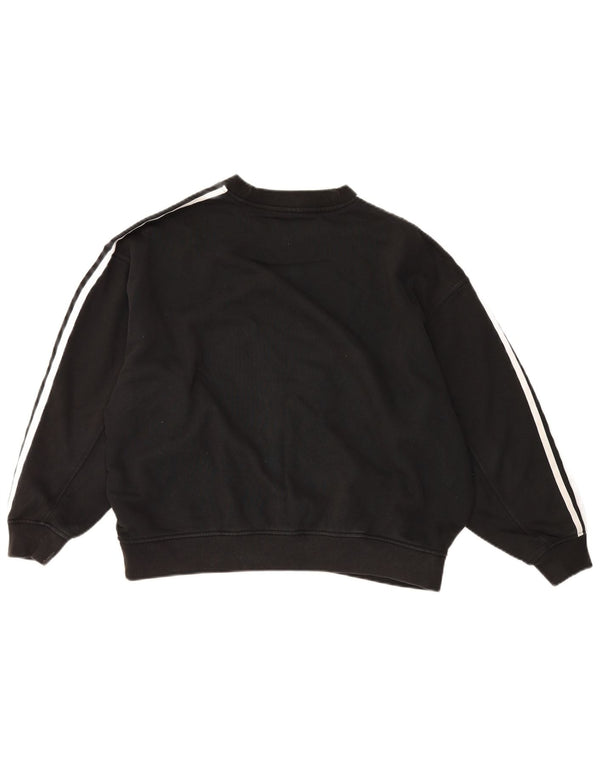 Adidas Womens Oversized Sweatshirt Jumper UK 6 XS Preto Algodão