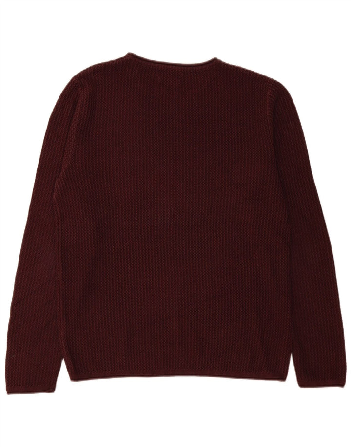 Suéter masculino Jack & Jones com gola redonda grande Borgonha