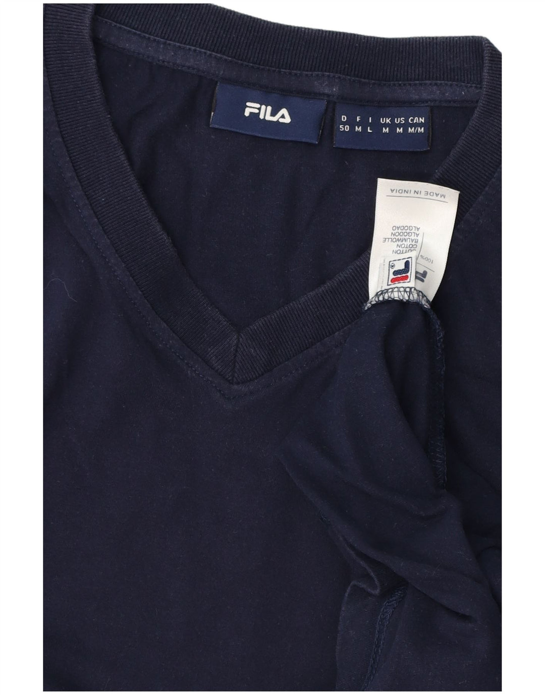 Camiseta masculina FILA Top médio algodão azul marinho