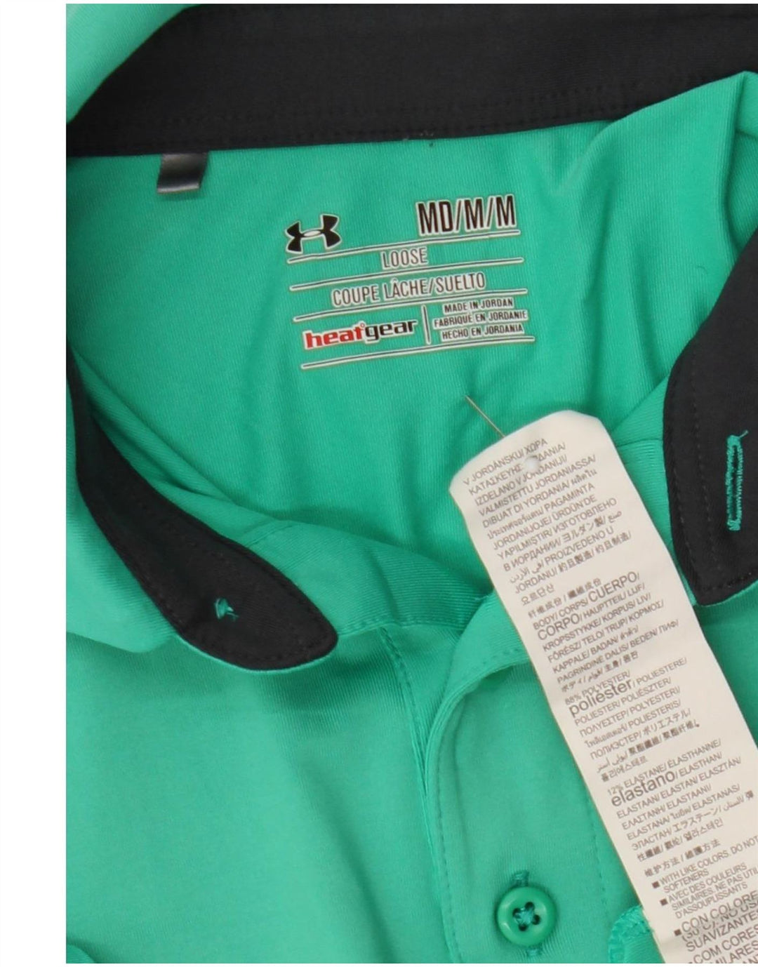 Camisa polo masculina Under Armour poliéster verde médio