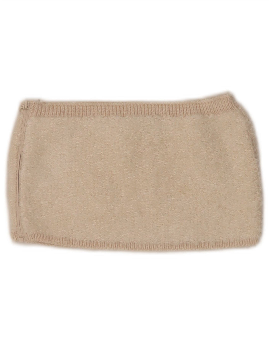 Zara Womens Knit Crop Top UK 8 Pequeno Bege Acrílico