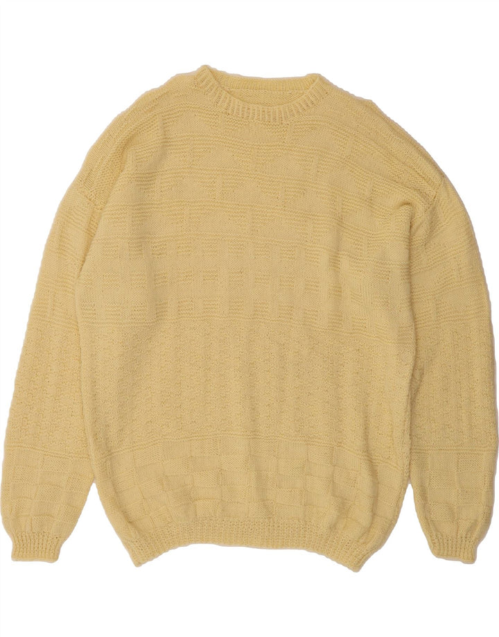 VINTAGE Mens Crew Neck Jumper Sweater XL Yellow Vintage Vintage and Second-Hand Vintage from Messina Hembry 